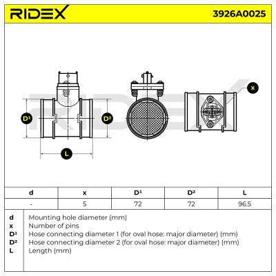 Air Mass Sensor RIDEX 3926A0025 3926A0025 - photo 6