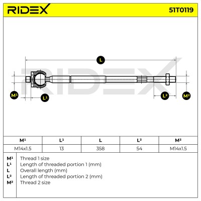 Tie Rod Assembly RIDEX 51T0119 51T0119 - photo 5