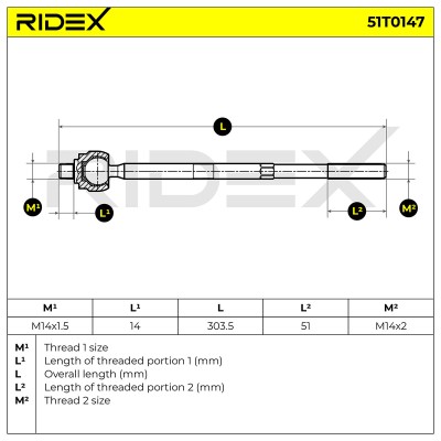 Tie Rod Assembly RIDEX 51T0147 51T0147 - photo 5