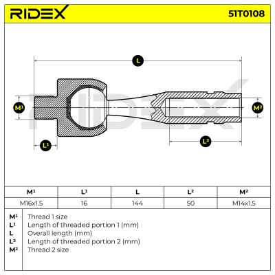 Tie Rod Assembly RIDEX 51T0108 51T0108 - photo 6