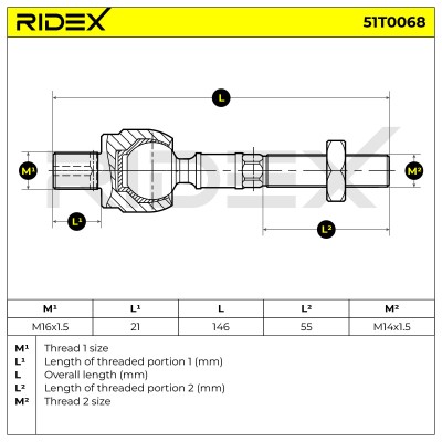 Tie Rod Assembly RIDEX 51T0068 51T0068 - photo 6