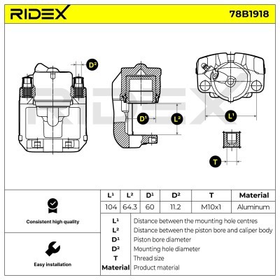 Brake Caliper RIDEX 78B1918 78B1918 - photo 6