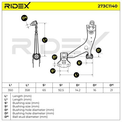 Control Arm RIDEX 273C1140 273C1140 - photo 5