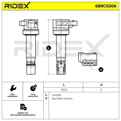 Ignition Coil RIDEX 689C0206 689C0206 - photo 6