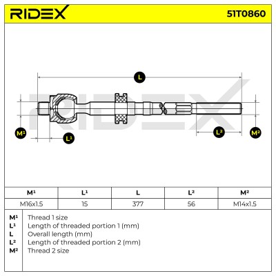 Tie Rod Assembly RIDEX 51T0860 51T0860 - photo 5