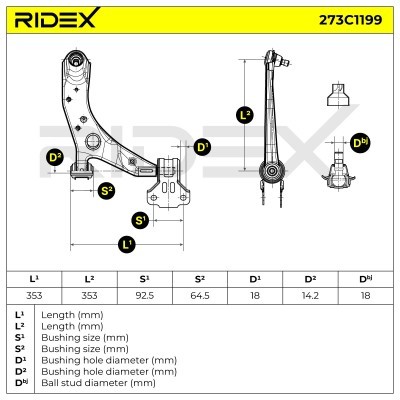 Control Arm RIDEX 273C1199 273C1199 - photo 7