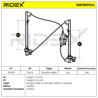 Window Regulator RIDEX 1561W0144 1561W0144 - photo 8