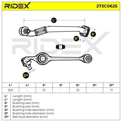 Control Arm RIDEX 273C0625 273C0625 - photo 3
