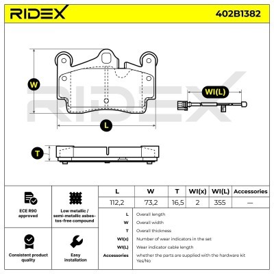Brake Pads Set RIDEX 402B1382 402B1382 - photo 5
