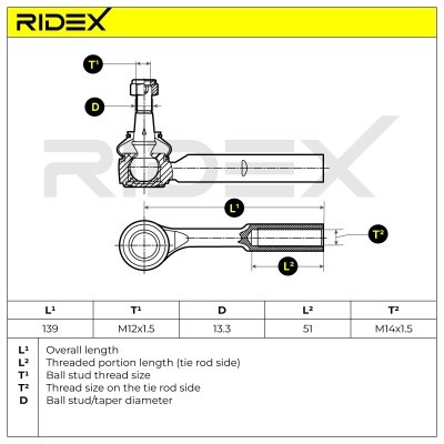 Tie Rod End RIDEX 914T0089 914T0089 - photo 5