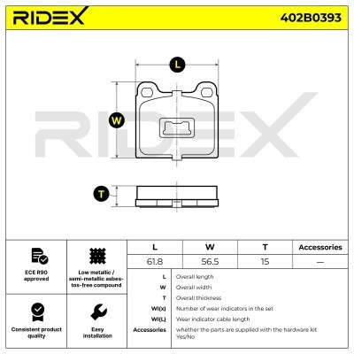 Brake Pads Set RIDEX 402B0393 402B0393 - photo 8