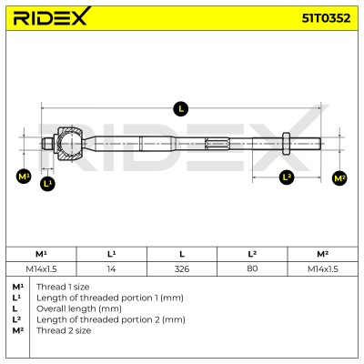 Tie Rod Assembly RIDEX 51T0352 51T0352 - photo 6