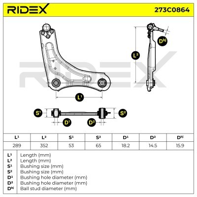 Control Arm RIDEX 273C0864 273C0864 - photo 5