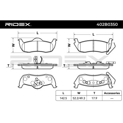 Brake Pads Set RIDEX 402B0350 402B0350 - photo 7