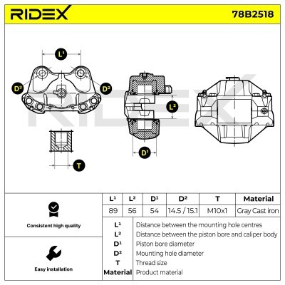 Brake Caliper RIDEX 78B2518 78B2518 - photo 6