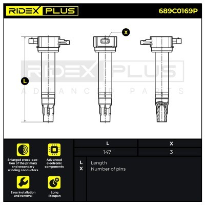 Ignition Coil RIDEX 689C0169P 689C0169P - photo 3