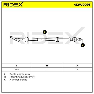 ABS Sensor RIDEX 412W0093 412W0093 - photo 6