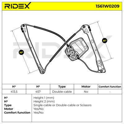 Window Regulator RIDEX 1561W0209 1561W0209 - photo 6