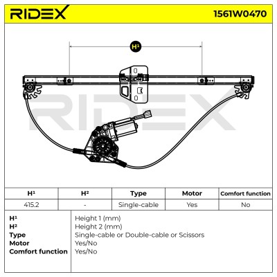 Window Regulator RIDEX 1561W0470 1561W0470 - photo 8