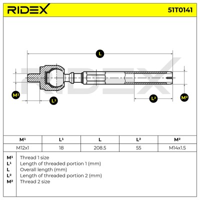Tie Rod Assembly RIDEX 51T0141 51T0141 - photo 5