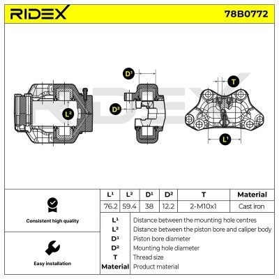 Brake Caliper RIDEX 78B0772 78B0772 - photo 5
