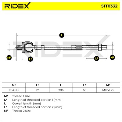 Tie Rod Assembly RIDEX 51T0332 51T0332 - photo 5