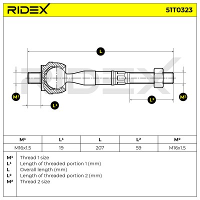 Tie Rod Assembly RIDEX 51T0323 51T0323 - photo 6