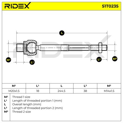 Tie Rod Assembly RIDEX 51T0235 51T0235 - photo 6
