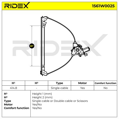 Window Regulator RIDEX 1561W0025 1561W0025 - photo 8