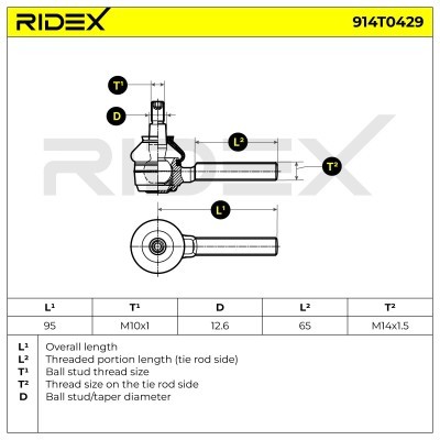Tie Rod End RIDEX 914T0429 914T0429 - photo 4