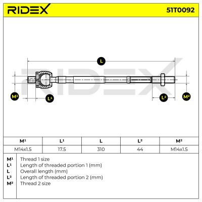 Tie Rod Assembly RIDEX 51T0092 51T0092 - photo 5