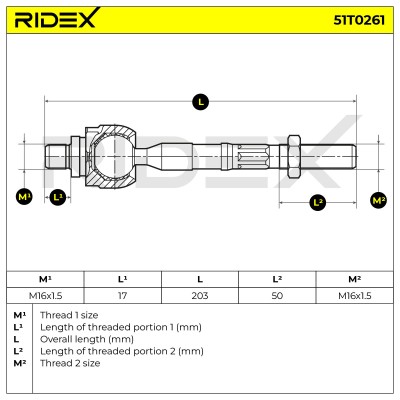 Tie Rod Assembly RIDEX 51T0261 51T0261 - photo 7
