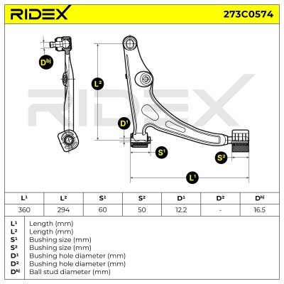Control Arm RIDEX 273C0574 273C0574 - photo 8