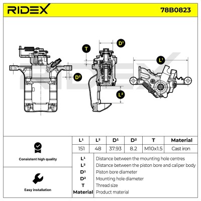 Brake Caliper RIDEX 78B0823 78B0823 - photo 6