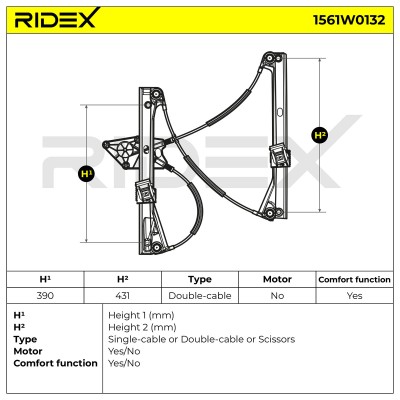 Window Regulator RIDEX 1561W0132 1561W0132 - photo 6