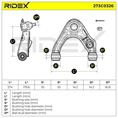 Control Arm RIDEX 273C0326 273C0326 - photo 6