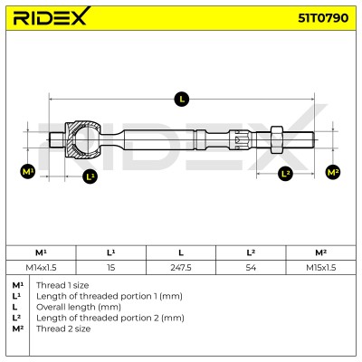 Tie Rod Assembly RIDEX 51T0790 51T0790 - photo 7