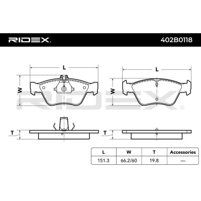 Brake Pads Set RIDEX 402B0118 402B0118 - photo 3