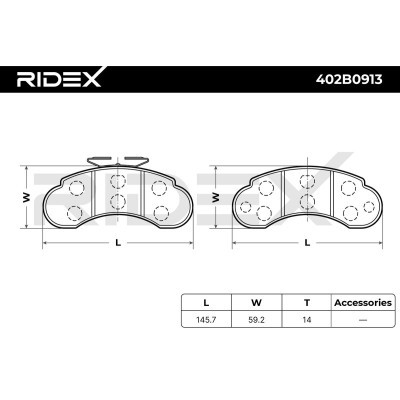 Brake Pads Set RIDEX 402B0913 402B0913 - photo 7