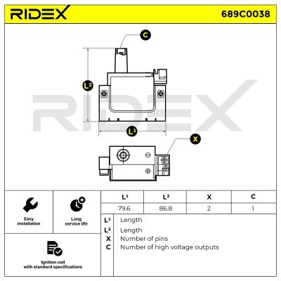 Ignition Coil RIDEX 689C0038 689C0038 - photo 4