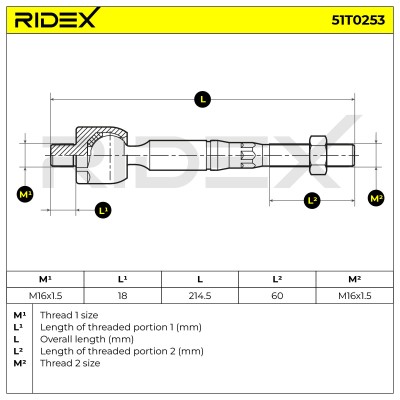 Tie Rod Assembly RIDEX 51T0253 51T0253 - photo 5