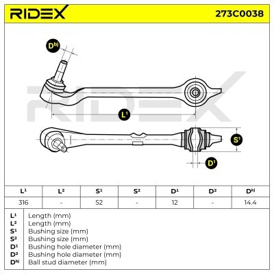 Control Arm RIDEX 273C0038 273C0038 - photo 9