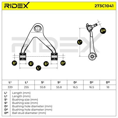 Control Arm RIDEX 273C1041 273C1041 - photo 8