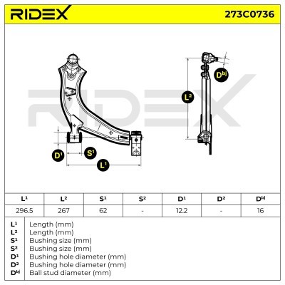 Control Arm RIDEX 273C0736 273C0736 - photo 5
