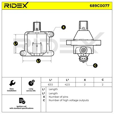 Ignition Coil RIDEX 689C0077 689C0077 - photo 7