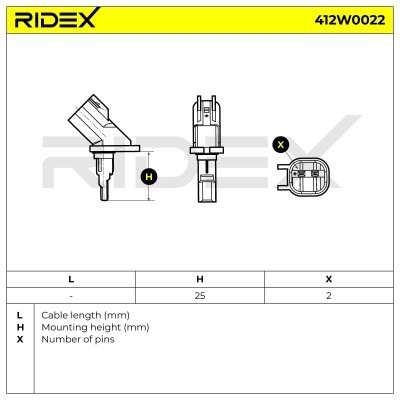ABS Sensor RIDEX 412W0022 412W0022 - photo 6
