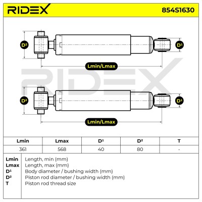 Shock Absorber RIDEX 854S1630 854S1630 - photo 5