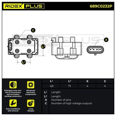 Ignition Coil RIDEX 689C0232P 689C0232P - photo 11