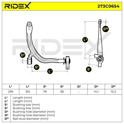 Control Arm RIDEX 273C0654 273C0654 - photo 4