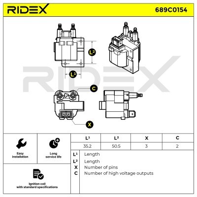 Ignition Coil RIDEX 689C0154 689C0154 - photo 2